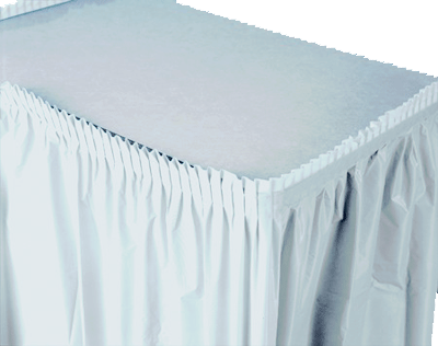 Pastel Blue Premium Plastic TableSkirt (73.66cm x 4.26m)